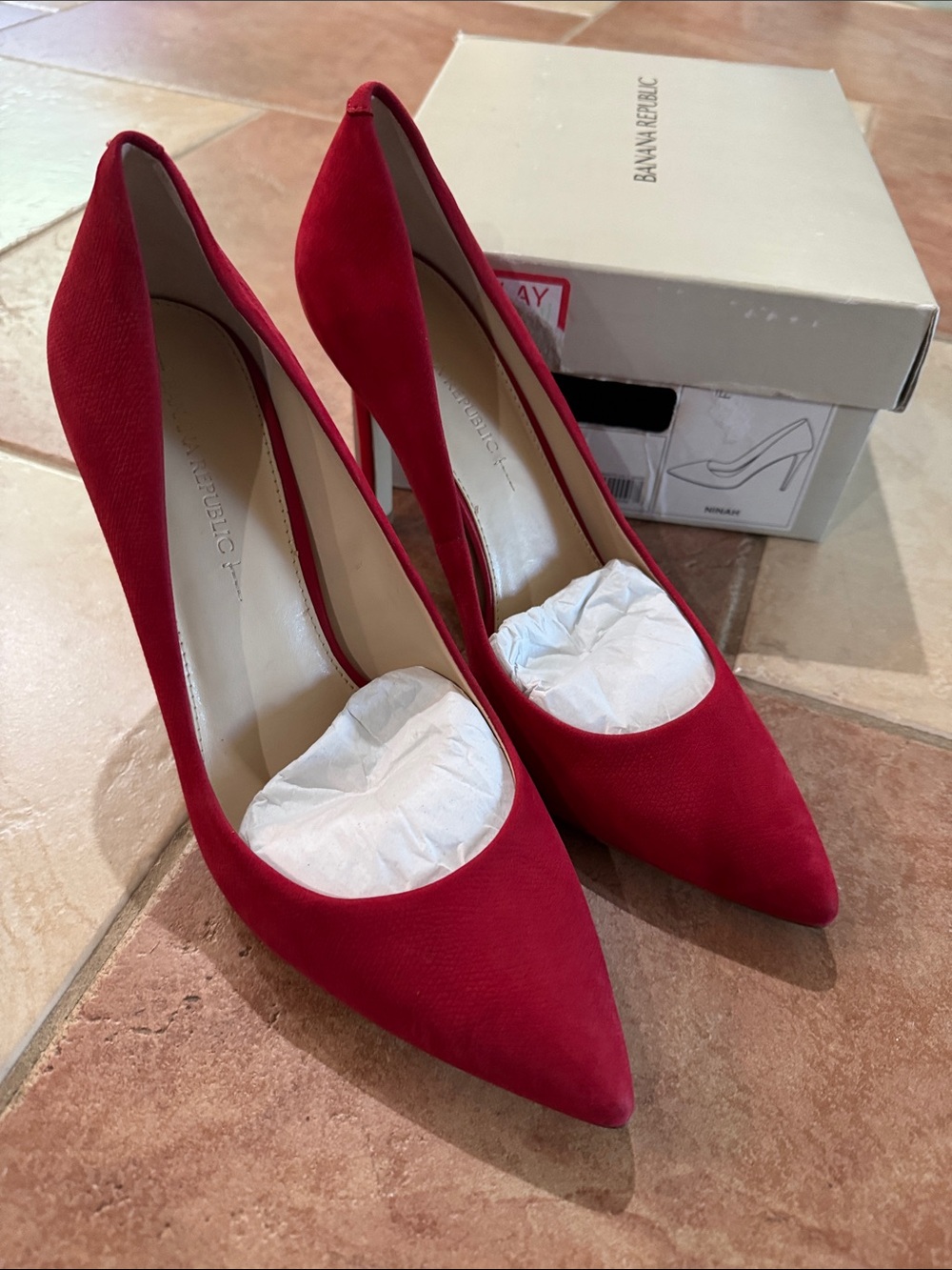 Banana Republic Red Pointed-Toe High Heel Pumps- Ninah in Ruby